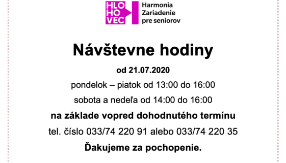 navstevne hodiny jul